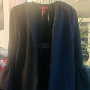 Catherine Malandrino womens black long bell sleeve coat women’s size 8